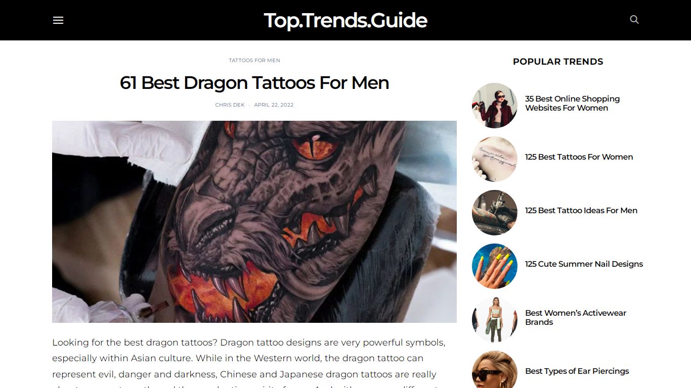 61 Best Dragon Tattoos For Men - Top Trends Guide